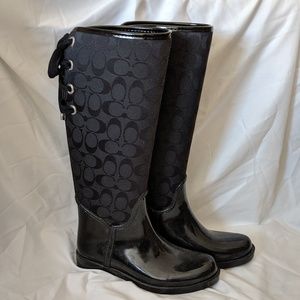 Tristee Coach lace up long rain boots